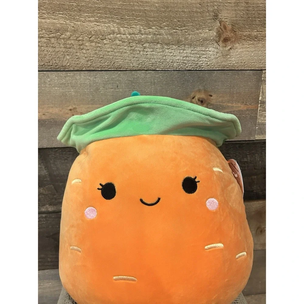 Squishmallow Easter 2025 Caroleena‎ the Carrot Wearing a Bucket Hat NEW 12 inch